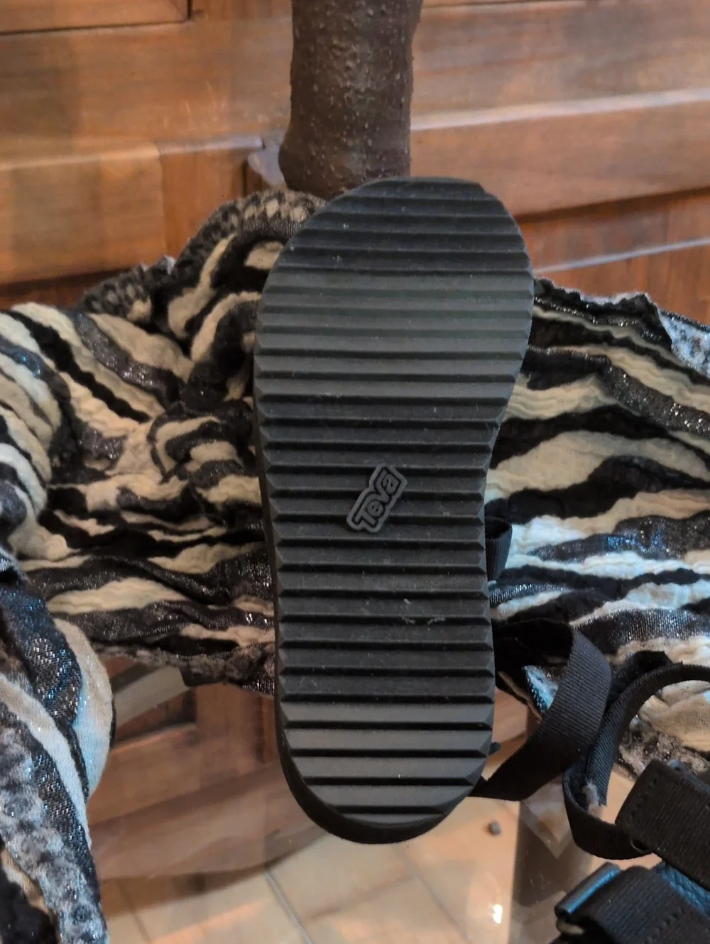 Teva Strappy Wedge Sandals Black